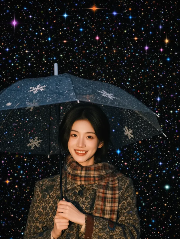 Reference portrait and generated vintage night portrait with Kling IMAGE 3.0